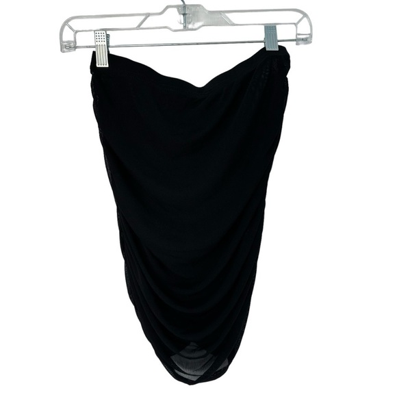 SHEIN SXY BLACK RUCHED SHEER MESH  SKIRT SIZE XS/S - Picture 4 of 8